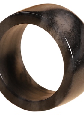 新疆籽料青花和田玉素面扳指