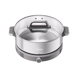 美的电煎锅不锈钢电饼铛多功能分体式电火锅家用烙饼锅官方旗舰店