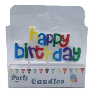 HAPPY BIRTHDAY生日快乐蜡烛字牌 字母儿童多彩蛋糕创意排整块