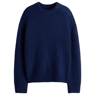 HM女装毛针织衫春季row系针织衫细密针织保暖套衫1312000