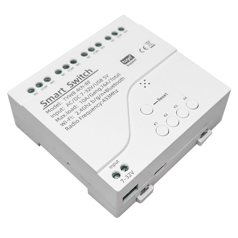 涂鸦WiFi蓝牙4路开关干接点动互锁继电器模块远程定时无线4g遥控