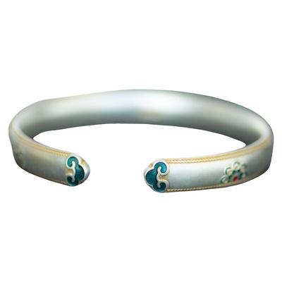 新中式女足银999珐琅手镯