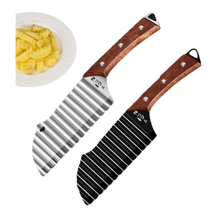 波纹刀304不锈钢狼牙土豆专用刀具深波浪花边刀花式切菜神器