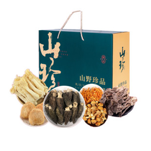 山珍干货礼盒菌菇礼盒装羊肚菌姬松茸云南野生菌大礼包春节送礼品