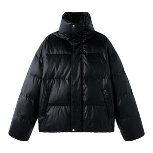 BJHG不计后果新款白鸭绒羽绒服男款冬装爆款外套立领PU皮羽绒服女