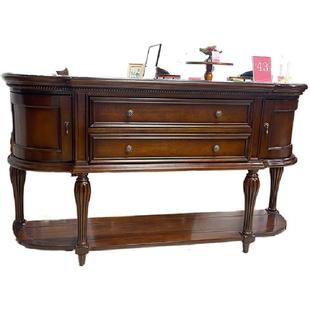 美式轻奢玄关柜全实木隔断柜子欧式沙发背几入户玄关台走廊玄关桌