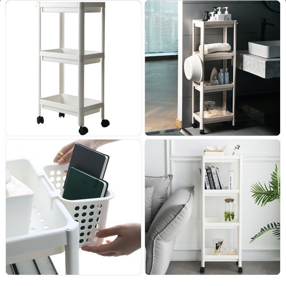 浴室卫生间置物架多层落地塑料厨房储物架子小推车卧室家用收纳架