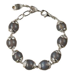 UNEND 纯银Vein岩脉手链 原创设计师简约气质高级灰玛瑙