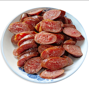 湖南湘西柴火烟熏香肠邵阳农家手工制作咸味特产土猪肉腊肠烤肠味