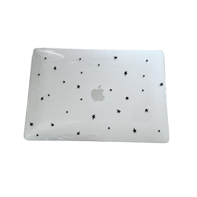 ins韩风黑色星星2025款适用macbookair保护壳13.6寸m4苹果macbookpro套15笔记本电脑14寸16硬键盘膜air透明女