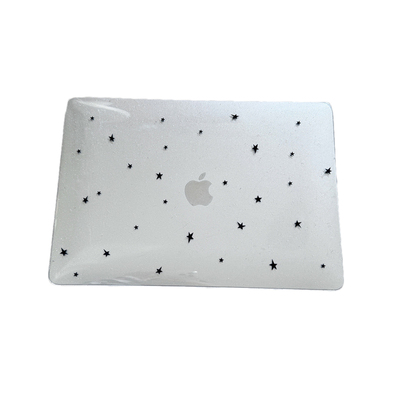 ins韩风黑色星星2025款适用macbookair保护壳13.6寸m4苹果macbookpro套15笔记本电脑14寸16硬键盘膜air透明女