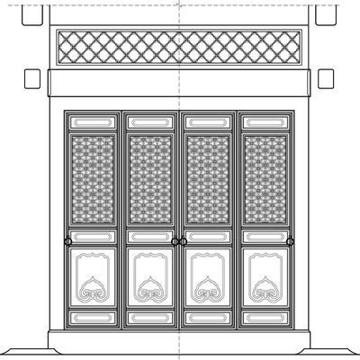 古建木门做法cad动态块电子版