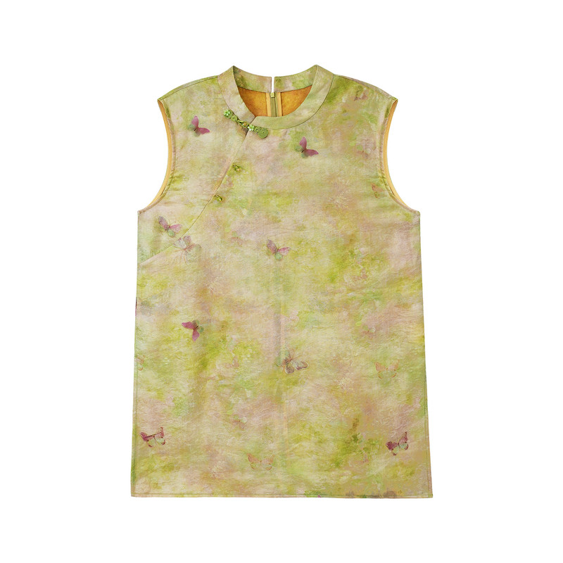 夏季新中式提花轻薄马甲汉服上衣