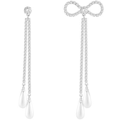 JOOMiLiM茱蜜浪漫水晶珍珠吊坠不对称耳饰余薇薇同款