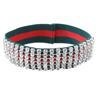 个性设计感超闪满钻发带时尚弹力运动洗脸宽边发饰张韶涵同款头饰