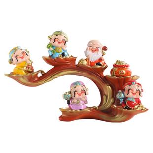 五路财神爷招财小神仙摆件办公室玄关电视柜装饰店铺开业乔迁礼物