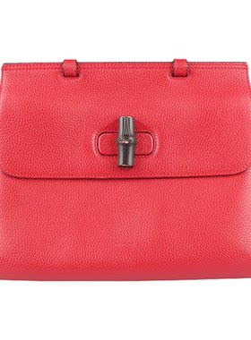 【自营】中古9新GUCCI(古驰)BAMBOO DAILY 女包牛皮竹节扣单肩包