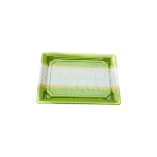 100套KW002条纹绿一次性刺身三文鱼拼盘寿司长方形外卖礼品盒包邮