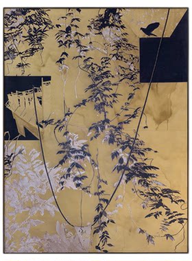 若奈客厅新中式立体山水铜雕画