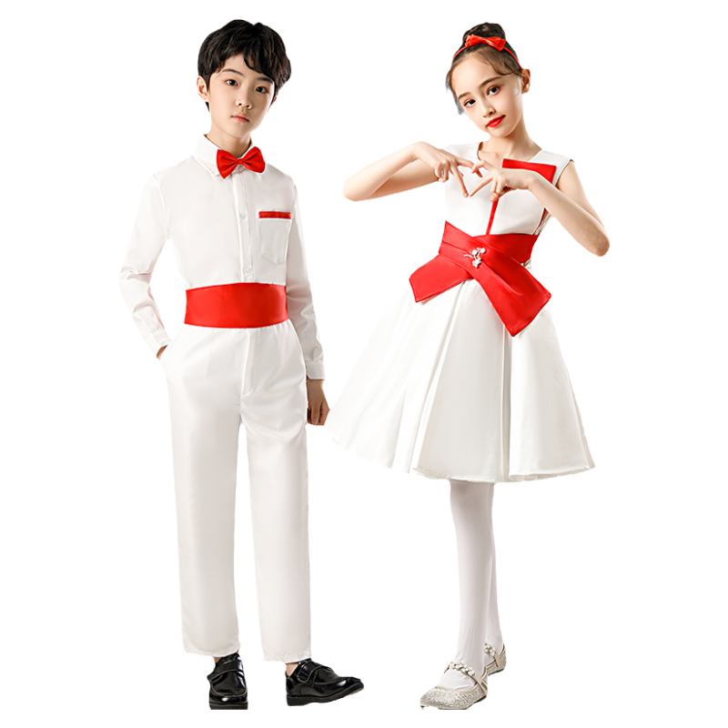 儿童合唱服演讲比赛爱国诗歌朗诵表演服中小学生大合唱团礼服套装