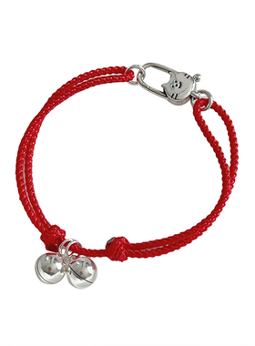 s925纯银原创设计铃铛编织手链