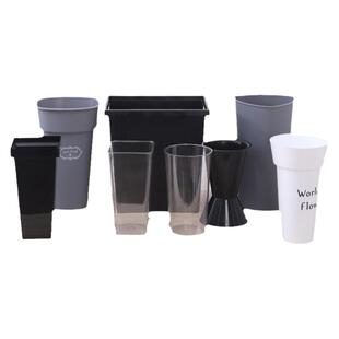 醒花桶深水家用花店专用养花桶 花瓶塑料方形花桶高颜值鲜花桶