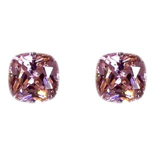 银耳钉925纯银粉色公主方钻石简约小巧男女闪钻耳蜗钉耳骨钉耳环