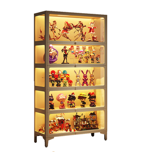 加高手办展示柜玻璃门痛柜防尘模型陈列柜铁皮储物柜钢制收纳柜子