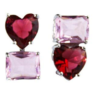 Crush X PP饰品红色爱心耳环女高级感小众耳饰韩国气质水晶耳钉