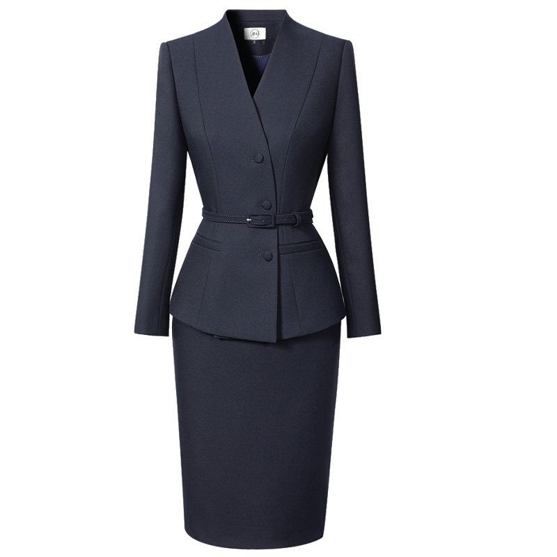 单排扣职业女裙套装春秋气质修身收腰经理管理工作服干练通勤工装