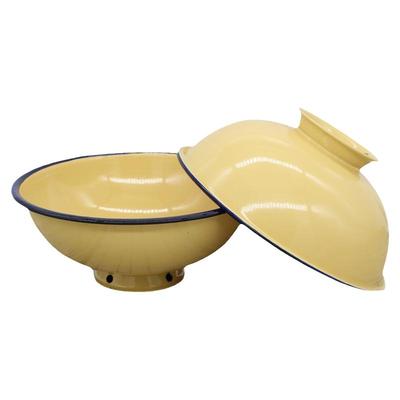 加厚高脚碗搪瓷铁饭碗家用面碗老式怀旧洋瓷碗市井火锅串串麻辣烫