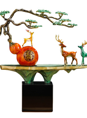 铜鹿摆件办公室装饰乔迁开业礼物