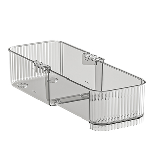 抽屉收纳盒透明可伸缩整理盒家用厨房餐具桌面化妆品组合分隔盒子