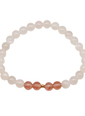 原创设计女白月光石水晶手链手串