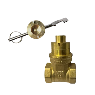 苏明磁性锁闭带锁铜闸阀 4分DN15 水表前铜阀门带锁闸阀 磁性钥匙