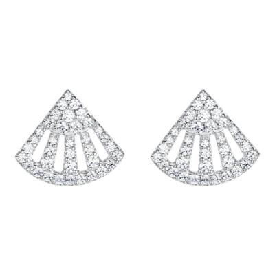 小扇子耳钉apmMONACO纯银女