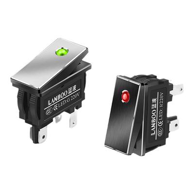 金属16A红绿色船型开关带灯防水