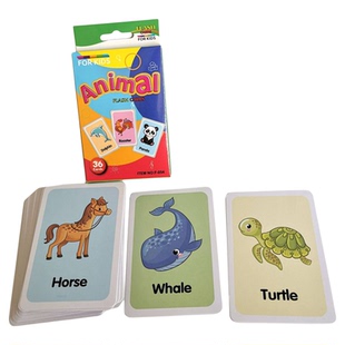 儿童早教识别卡动物形状认知玩具教学卡片Flash Card英语闪卡颜色