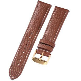 BYIA 柔软小牛皮男女士真皮手表带蝴蝶扣防水皮表链适用浪琴 天梭