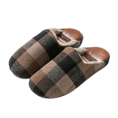 家丽芙静音英伦风加绒棉拖鞋