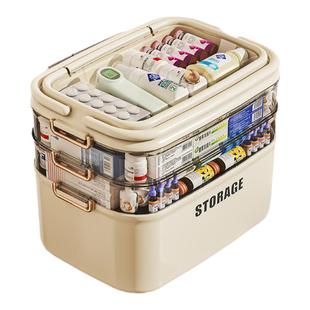 寻淮大号家用药箱儿童药急救药带隔层分区收纳箱防尘带把手医疗箱