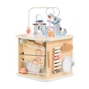 英氏串珠绕珠六面体婴儿忙碌箱宝宝蒙氏早教益智玩具蒙特梭利教具