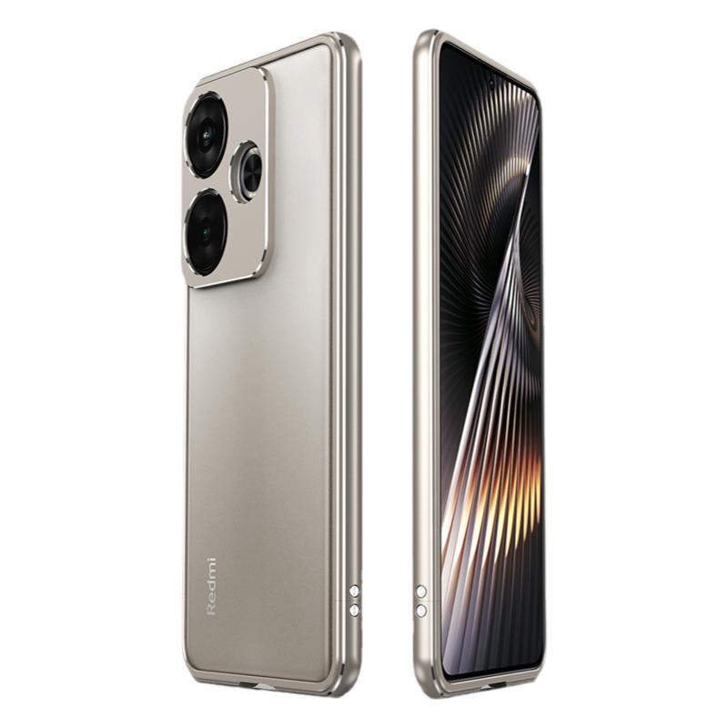 适用于Redmi红米turbo3手机壳红米note13pro金属边框note13pro+镜头保护套超薄透气散热tubor3全包边铁中框hm