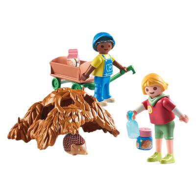 playmobil摩比世界男女孩儿童玩具动物模型照料刺猬家庭71512礼物