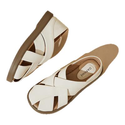 达芙妮2026新款镂空编织包头拖