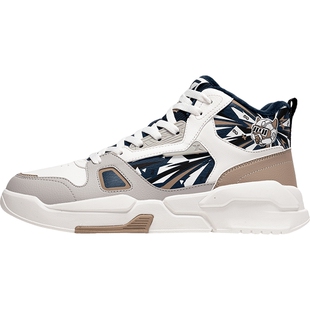 特步男鞋棉鞋冬季加绒保暖户外休闲鞋子男款运动鞋大棉鞋高帮板鞋