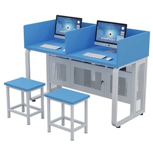 定制学校教室单双三人电脑桌多媒体计算机微机房培训班台式桌桌椅