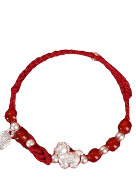 本命年红手绳生肖马手链纯银999