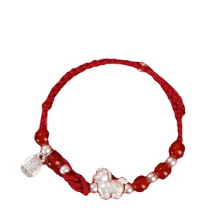 禄运来为晚足银999生肖马本命年马年红手绳绝美小众红绳手链礼物