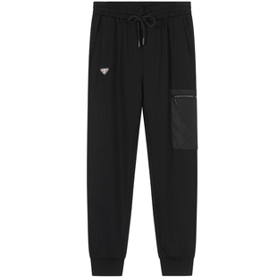 BM口袋装饰条纹设计感高端卫裤男裤子高街ins潮牌秋冬欧美休闲裤